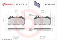 BREMBO P23117 Bremsbelagsatz, Scheibenbremse