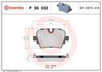 BREMBO P36032 Bremsbelagsatz, Scheibenbremse