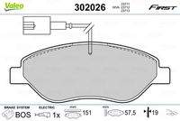 VALEO 302026 Bremsbelagsatz, Scheibenbremse