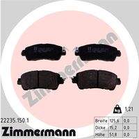 ZIMMERMANN 222351501 Bremsbelagsatz, Scheibenbremse