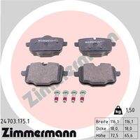 ZIMMERMANN 247031751 Bremsbelagsatz, Scheibenbremse