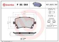 BREMBO P85064 Bremsbelagsatz, Scheibenbremse