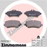 ZIMMERMANN 230701951 Bremsbelagsatz, Scheibenbremse