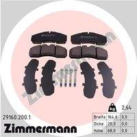 ZIMMERMANN 291602001 Bremsbelagsatz, Scheibenbremse