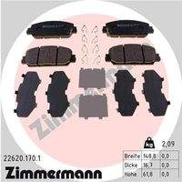ZIMMERMANN 226201701 Bremsbelagsatz, Scheibenbremse