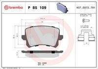 BREMBO P85109 Bremsbelagsatz, Scheibenbremse