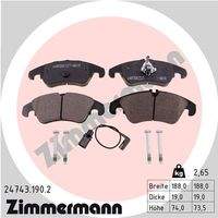 ZIMMERMANN 247431902 Bremsbelagsatz, Scheibenbremse