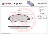 BREMBO P61091 Bremsbelagsatz, Scheibenbremse