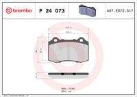 BREMBO P24073 Bremsbelagsatz, Scheibenbremse