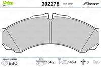 VALEO 302278 Bremsbelagsatz, Scheibenbremse