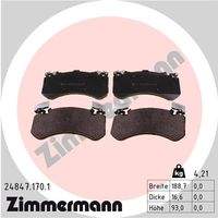 ZIMMERMANN 248471701 Bremsbelagsatz, Scheibenbremse