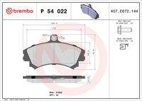 BREMBO P54022 Bremsbelagsatz, Scheibenbremse