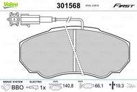 VALEO 301568 Bremsbelagsatz, Scheibenbremse