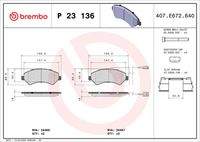 BREMBO P23136 Bremsbelagsatz, Scheibenbremse