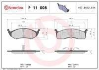 BREMBO P11008 Bremsbelagsatz, Scheibenbremse