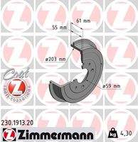 ZIMMERMANN 230191320 Bremstrommel