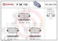 BREMBO P30112 Bremsbelagsatz, Scheibenbremse