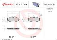 BREMBO P23084 Bremsbelagsatz, Scheibenbremse