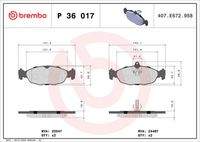 BREMBO P36017 Bremsbelagsatz, Scheibenbremse