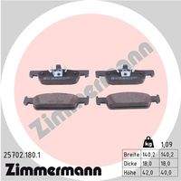 ZIMMERMANN 257021801 Bremsbelagsatz, Scheibenbremse