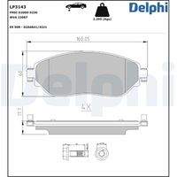 DELPHI LP3143 Bremsbelagsatz, Scheibenbremse