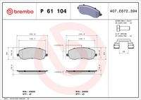 BREMBO P61104 Bremsbelagsatz, Scheibenbremse
