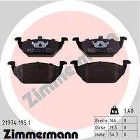 ZIMMERMANN 219741951 Bremsbelagsatz, Scheibenbremse