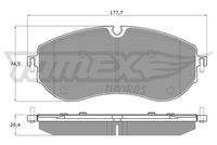 TOMEX Brakes TX1996 Bremsbelagsatz, Scheibenbremse