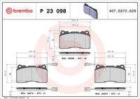 BREMBO P23098 Bremsbelagsatz, Scheibenbremse