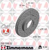 ZIMMERMANN 250139052 Bremsscheibe