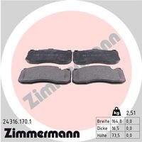 ZIMMERMANN 243161701 Bremsbelagsatz, Scheibenbremse
