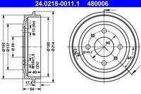 ATE 24021800111 Bremstrommel