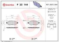 BREMBO P23144 Bremsbelagsatz, Scheibenbremse