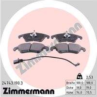 ZIMMERMANN 247431903 Bremsbelagsatz, Scheibenbremse