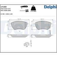 DELPHI LP1989 Bremsbelagsatz, Scheibenbremse