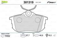 VALEO 301319 Bremsbelagsatz, Scheibenbremse