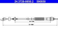 ATE 24372808502 Seilzug, Kupplungsbetätigung