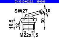 ATE 03351000262 Adapter, Bremsleitung