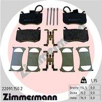 ZIMMERMANN 220911502 Bremsbelagsatz, Scheibenbremse