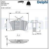 DELPHI LP571 Bremsbelagsatz, Scheibenbremse