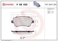 BREMBO P68033 Bremsbelagsatz, Scheibenbremse