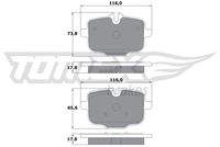 TOMEX Brakes TX1736 Bremsbelagsatz, Scheibenbremse