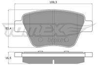 TOMEX Brakes TX1659 Bremsbelagsatz, Scheibenbremse