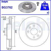 DELPHI BG3762 Bremsscheibe