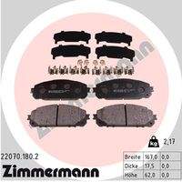 ZIMMERMANN 220701802 Bremsbelagsatz, Scheibenbremse