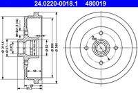 ATE 24022000181 Bremstrommel