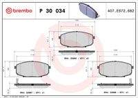 BREMBO P30034 Bremsbelagsatz, Scheibenbremse