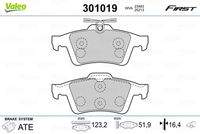 VALEO 301019 Bremsbelagsatz, Scheibenbremse