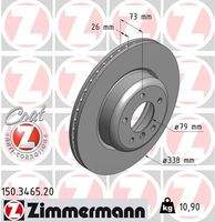 ZIMMERMANN 150346520 Bremsscheibe