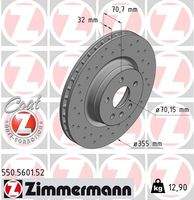 ZIMMERMANN 550560152 Bremsscheibe